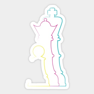 Colorful chess pieces Sticker